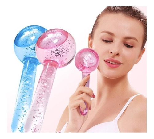 Kit Bola Frio Masajeador Facial Hielo Linfático Relajacion Tipo De Piel Normal - Rosa 262196 C210