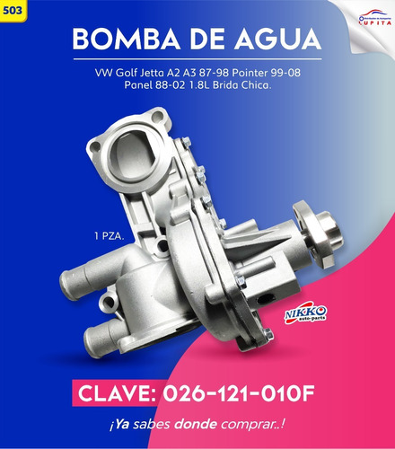 Bomba Agua Vw Golf Jetta A2 A3 87-98 Pointer 99-08 Panel 88-