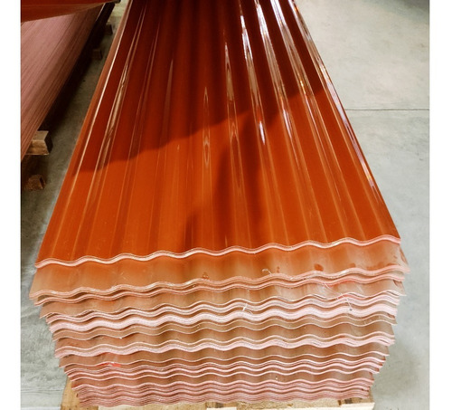 Láminas De Techo  Zinc  3.66 Mts Polipropileno Rojo Rojo