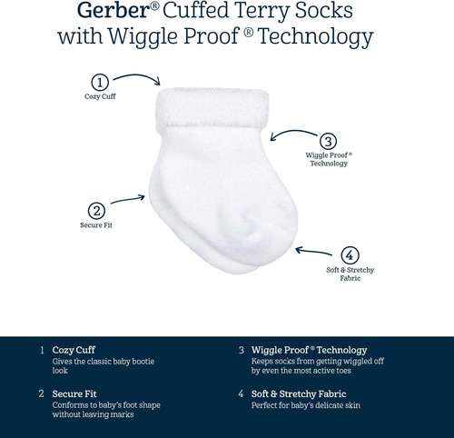 Pack De 12 Pares De Calcetines Gerber Baby Para 6 A 9 Meses