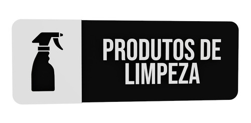 Placa Indicativa Produto De Limpeza Hotel Mdf Preto