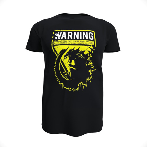 Polera 100% Algodón Peliculas - Warning Alert Godzilla