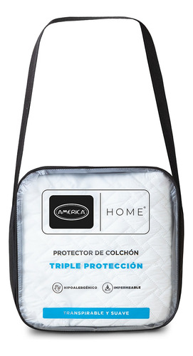 Cubre Colchón América Triple Protección Matrimonial Color Blanco Diseño De La Tela Liso