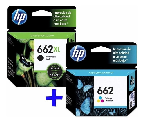 Cartucho Hp Negro 662xl + 662 Color Originales Pack Combo !!