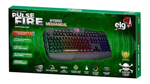 Teclado Gamer Pulse Fire Tghmpf Abnt Preto - ELG