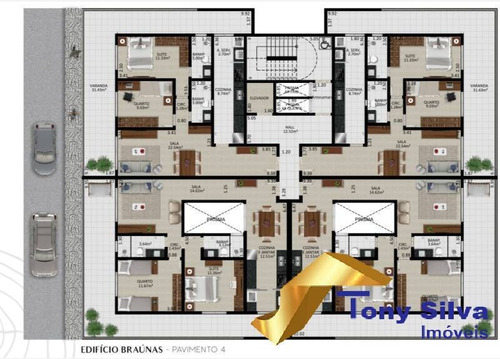 Imagem 7 de 15 de Excelente Lançamento De 1,2 E 3 Quartos No Ed. Braúnas No Braga !!! - 1247