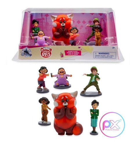 Turning Red Panda Rojo Playset X 6 Personajes Muñecos Meilin