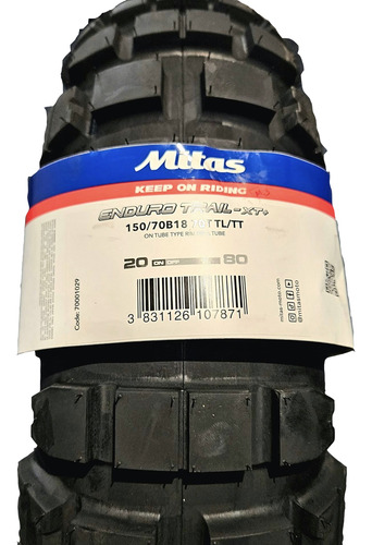 Cubierta Mitas Trasera 150/70-18 70t Enduro Trail Xt