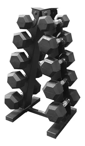 Juego de mancuernas hexagonales de 237 kg con rack para mancuernas  incluido