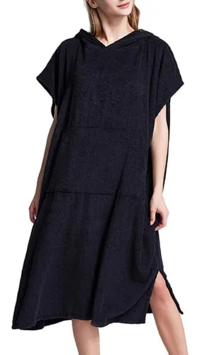 comprar Bata Poncho Adulto Algodon Negro Cambiador Surf Tela Toalla