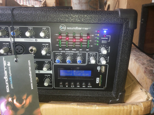 Consola Amplificada Soundbarrier 8 Canales Usb/sd 400w Nuevo
