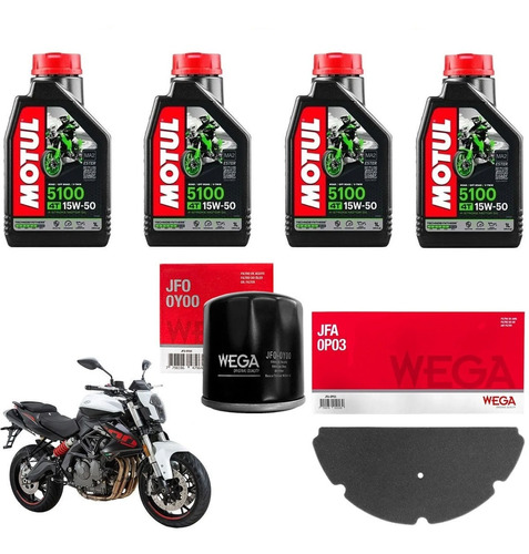 Kit Service Tnt 600 600i / Gt Filtros + Motul 5100 Sia+