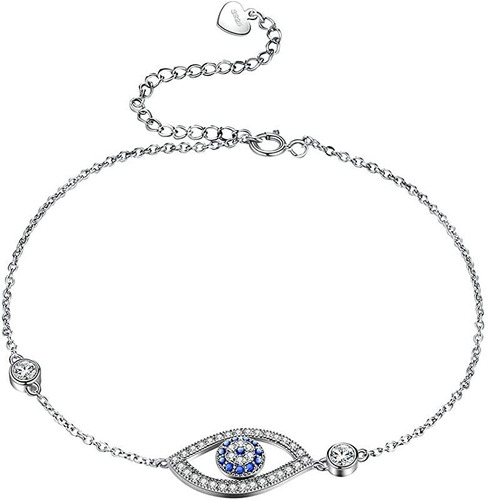 Pulsera Con Ojo Turco Azul De Plata 925 Regalos Para Mujer