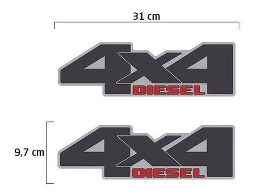 Imagem 4 de 4 de Emblema 4x4 Diesel Troller 2015/2019 Adesivo Lateral Portas
