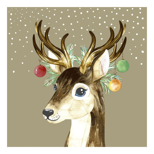 Servilletas 33x33 Deer Baubles Xmas