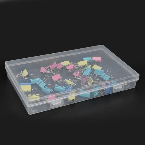 Caja De Plástico Transparente De 4 Piezas Con Tapa Abatible