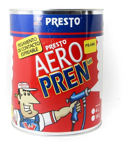 Presto 3pz Pegamento Aerosol Ps696 Hule Espuma Aeropren 4 Lt