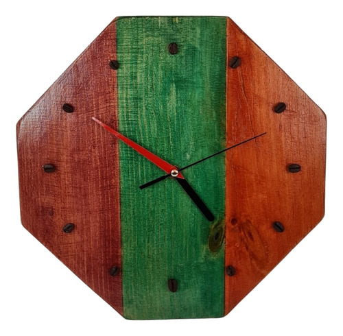 Reloj De Pared Rústico Artesanal De Madera Regalo Navidad