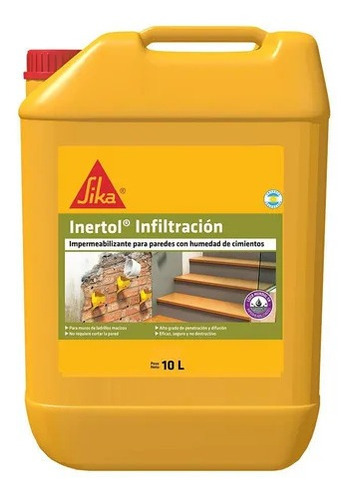 Sika Inertol Infiltracion Humedad Cimiento X 10 Lt Color Incoloro