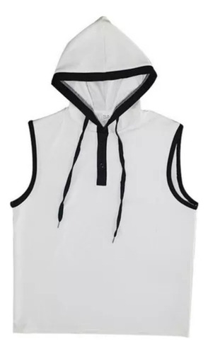 Camiseta Regata Masculina Com Capuz Casual Sem Mangas