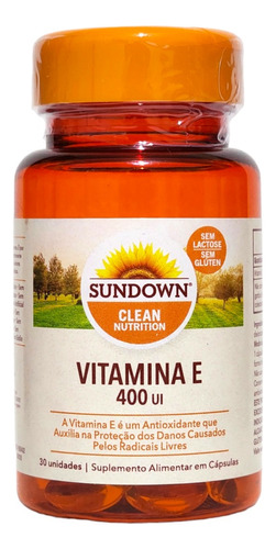 Vitamina E 400 Ui Sundown Naturals E400 Importada 30 Cáps