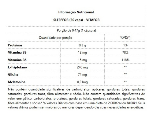 Sleepfor 470mg (30 Caps) - Padrão: Único