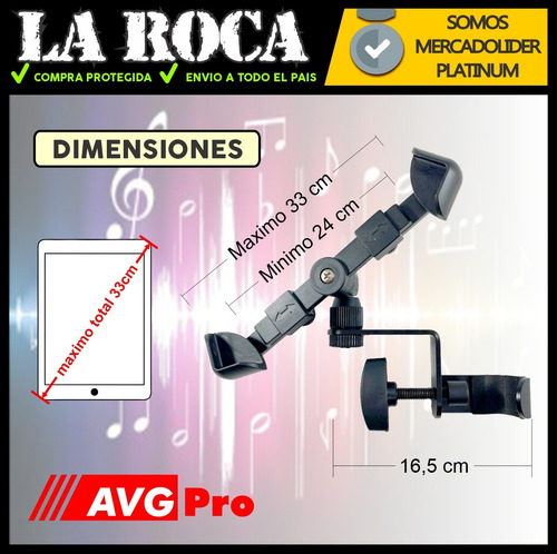 Imagen 6 de 10 de Soporte De iPad Tablet Para Pie Microfono Sip109