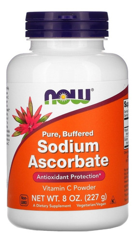 Now Foods Sodium Ascorbate - Ascorbato De Sodio 8 Oz - Sin sabor