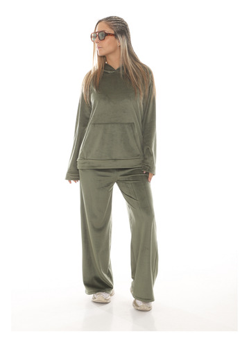 Pantalón Palazo De Plush Mujer .