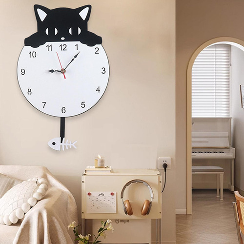 Reloj De Gato Reloj De Pared Que No Hace Tictac Lindo Gato Q