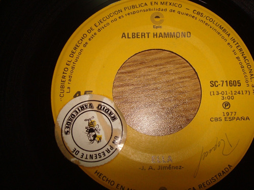 Albert Hammond-disco De Vinilo 45 R.p.m-impecable Estado