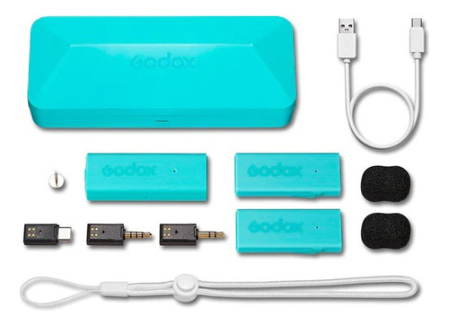 Micrófono Godox Movelink Mini Uc Inalámbrico Dual Tipo Usb-c Color Turquesa