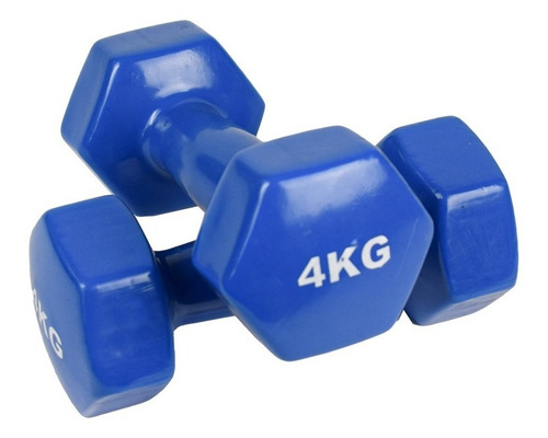 Imagen 1 de 6 de Par Mancuernas Hexagonales De 4 Kg