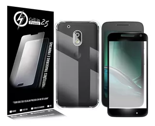 Capa Case Anti Shock E P Vidro 3d Para Moto G4 Play 5.0