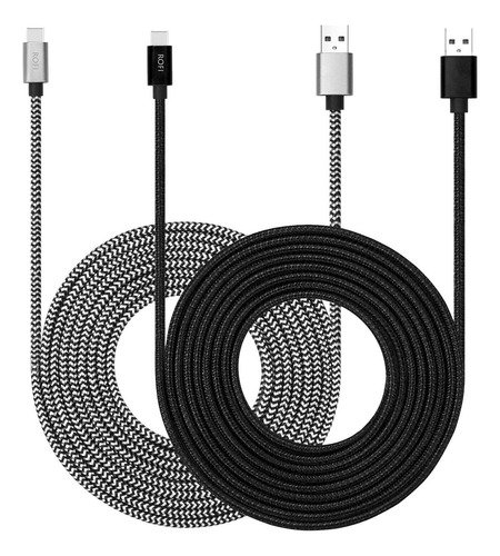 Cable Usb Tipo C De 9.8ft Con Carga Rpida De 3 A, 2 Unidades