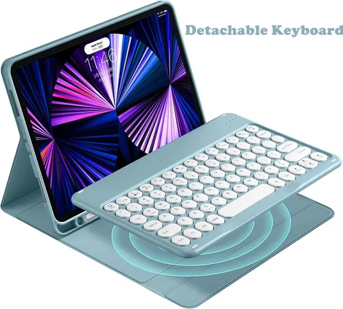 Teclado Funda Anmengxinling, Para Galaxy Tab A9 Plus, Menta
