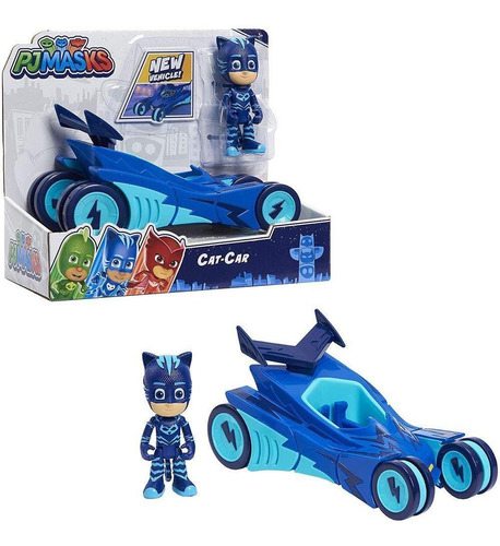 Pj Masks - Boneco Menino Gato E Veiculo - Pjmasks Multikids
