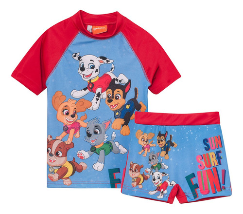 Remera Uv + Sunga Solar Niño Paw Patrol® Personajes Original