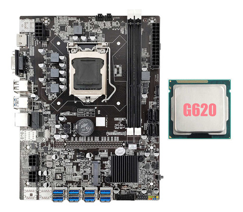 Placa Base Minera B75 Btc Y Cpu G620 Lga1155 8xpcie A Usb3.0