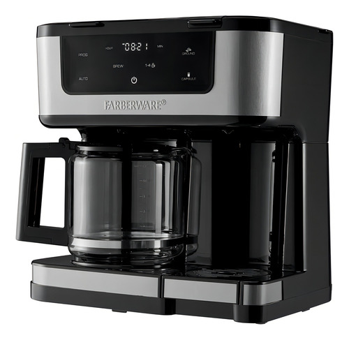 Farberware Cafetera De Dos Tipos Clasica Y Capsulas Color Negro Y Plateado