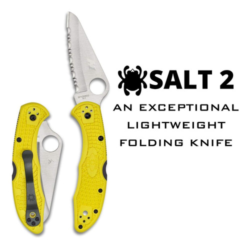 Cuchillo Spyderco Salt 2 Con Hoja De Acero H-1 De 3 Pulgadas