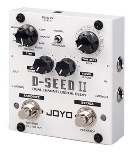 Imagem 1 de 3 de Pedal de efeito para instrumento de cordas Joyo D-Seed II  branco