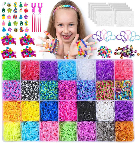  Ainbow  Ubbe  Bands B A Elet Making Kit,  Loom Bands...