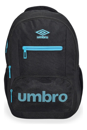 Mochila Umbro® Casual Deportiva Porta Laptop Hasta 16 Inch Color Negro/turquesa