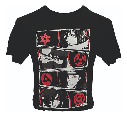 Playera Naruto Clan Uchiha Sharingan Anime Fotos Reales