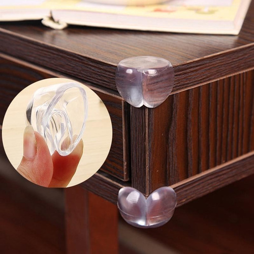 Gomas Protectores De Esquinas Hules Mesas Muebles 4 Piezas Color Transparente