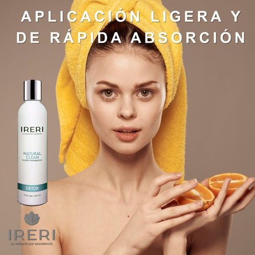 Imagen 6 de 9 de Loción Facial Antiséptica Limpieza Exfoliante Natural Piel Mixta A Normal Con Tendencia A Acné Seborrea Granos Espinillas Barros Línea Detox Natural Clean Ireri ®