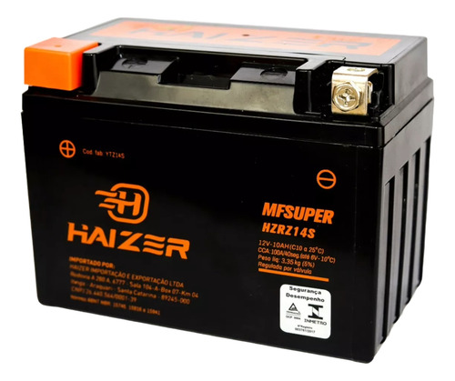 Haizer Bateria Transalp Cb1300 Shadow V-max Midnight Hzrz14s