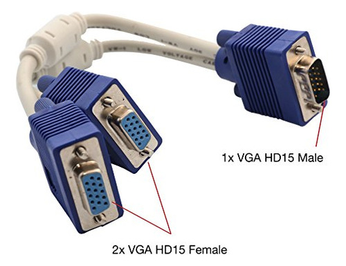 Cable Connectland Syba Cl-cab32001 De 1 Cable Vga A 2 Vga