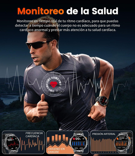 Reloj Inteligente Hombre,1.85'' Grande Smartwatch Militar